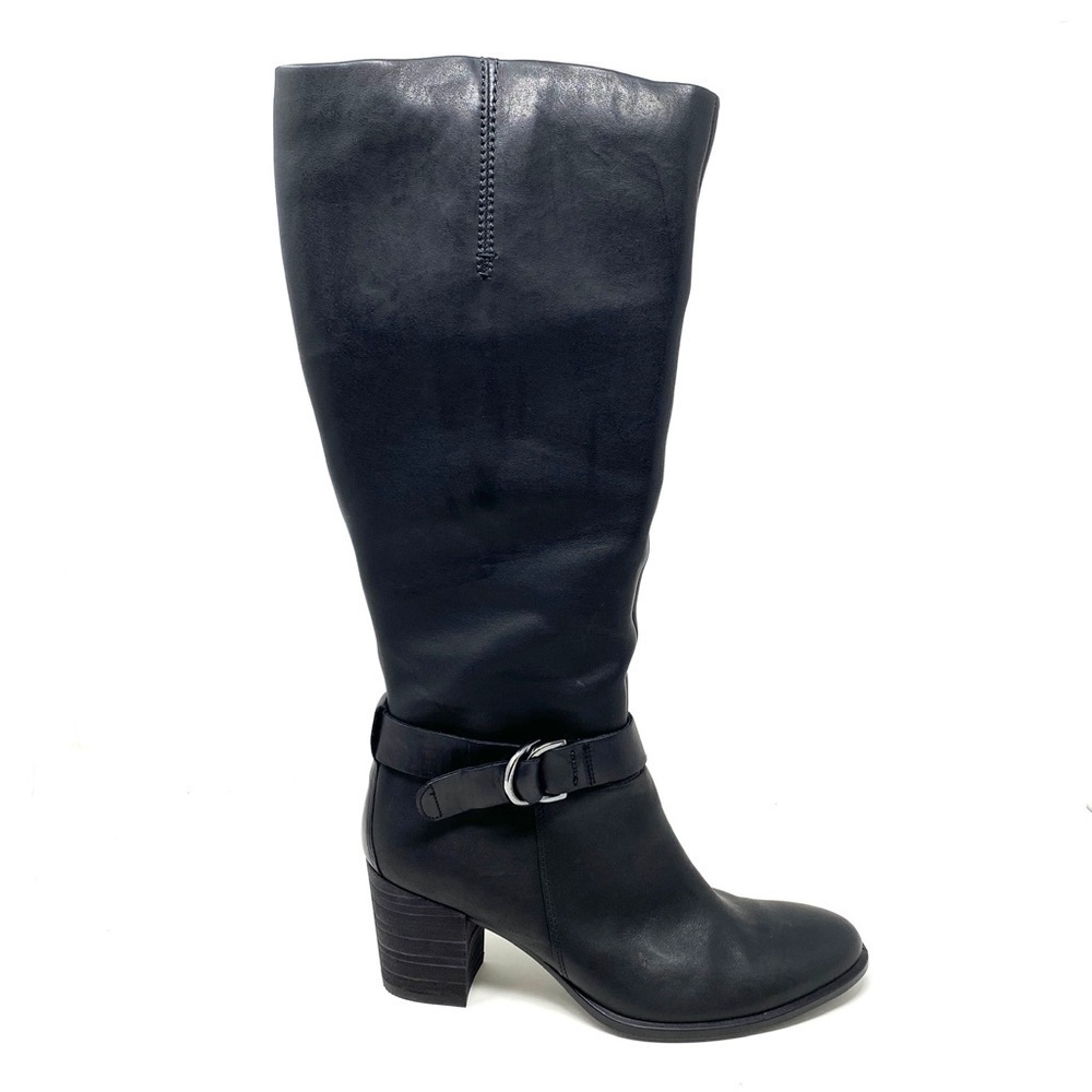 Ecco Shape 55 Black Leather Tall knee high Boots